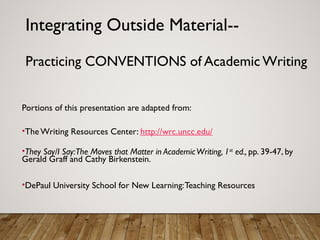 Integrating Outside Material | PPT