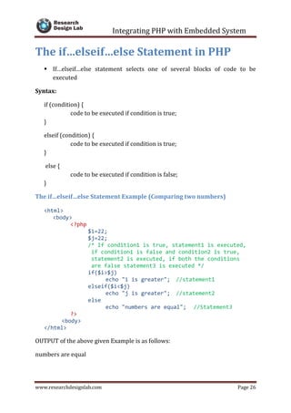 Integrating php with embedded system - IOT | PDF