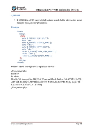 Integrating php with embedded system - IOT | PDF