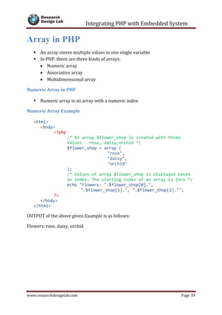 Integrating php with embedded system - IOT | PDF