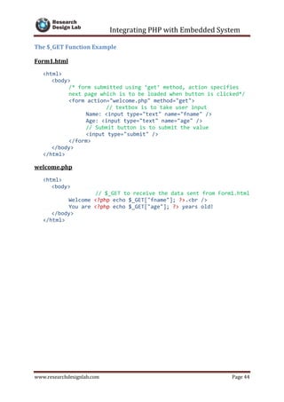 Integrating php with embedded system - IOT | PDF