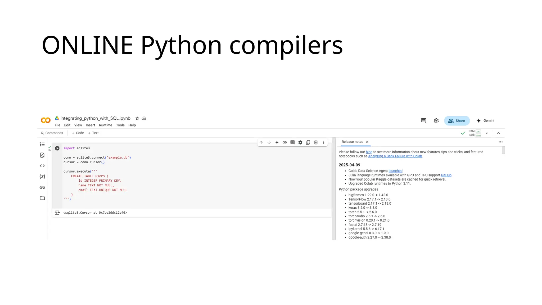 ONLINE Python compilers
 