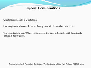 Interegating Quotes Example Integrating quotes | PPT