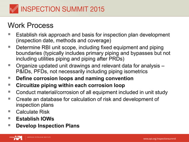 Integrating RBI with Inspection Programs and IOW - Corrosion Loops ...
