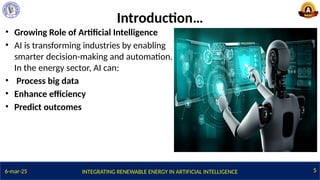 Integrating renewable energy in AI pptx | PPTX