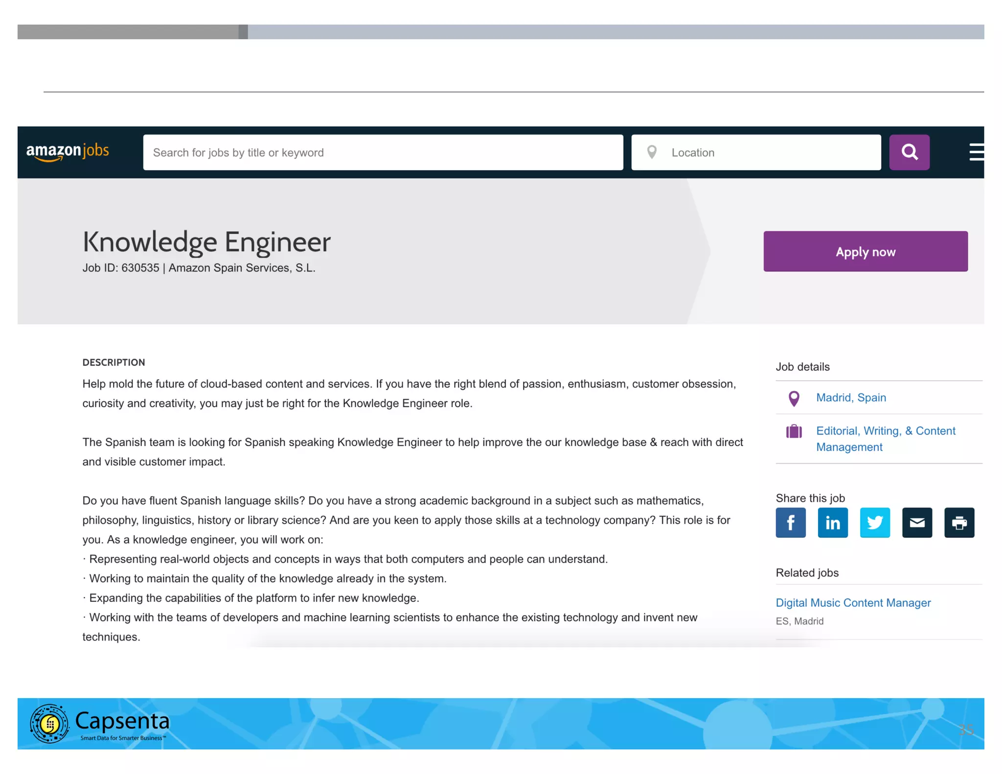 Smart Data for Smarter Business | © 2016 Capsenta | capsenta.com 35
 