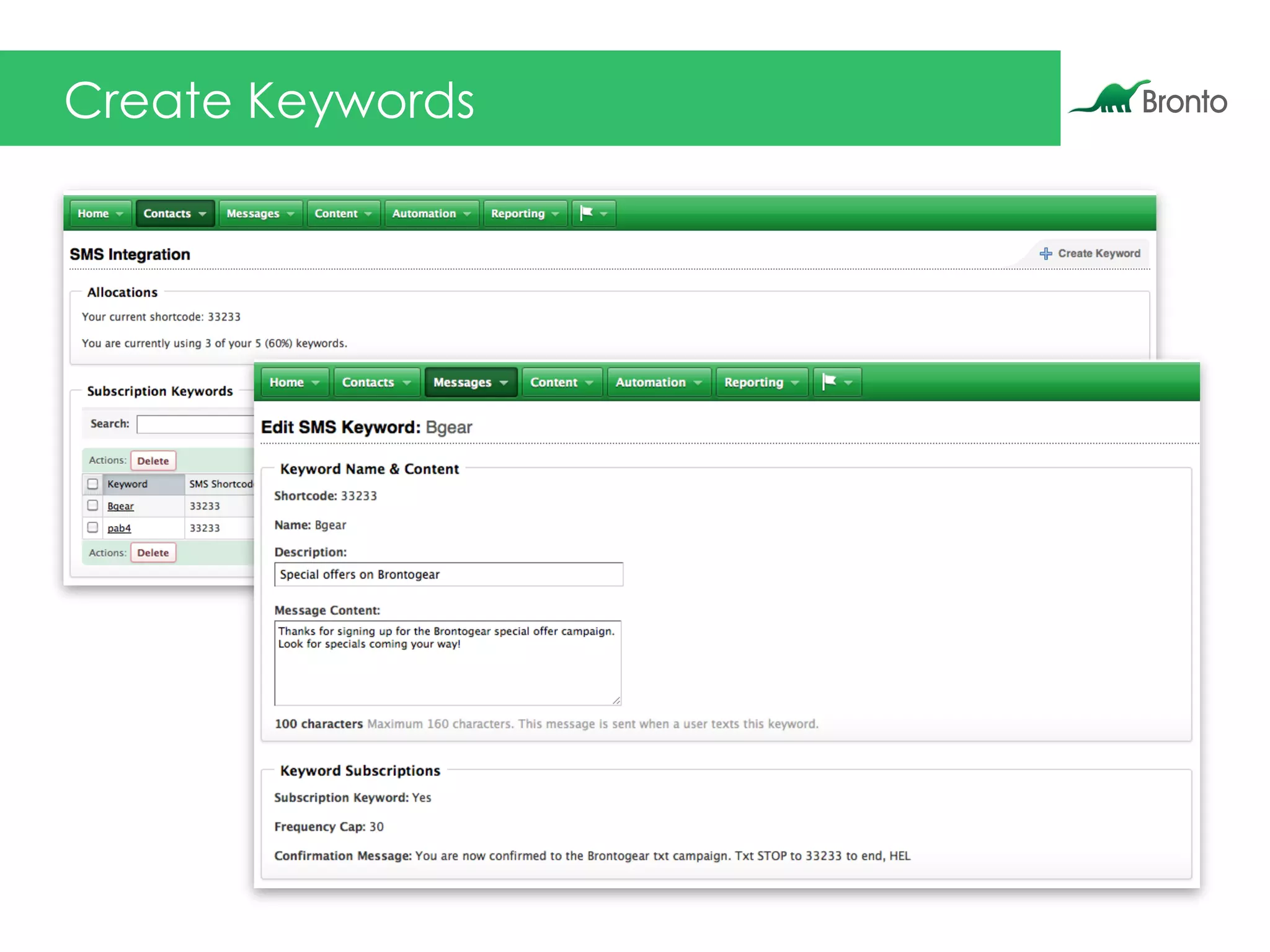 Create Keywords
 