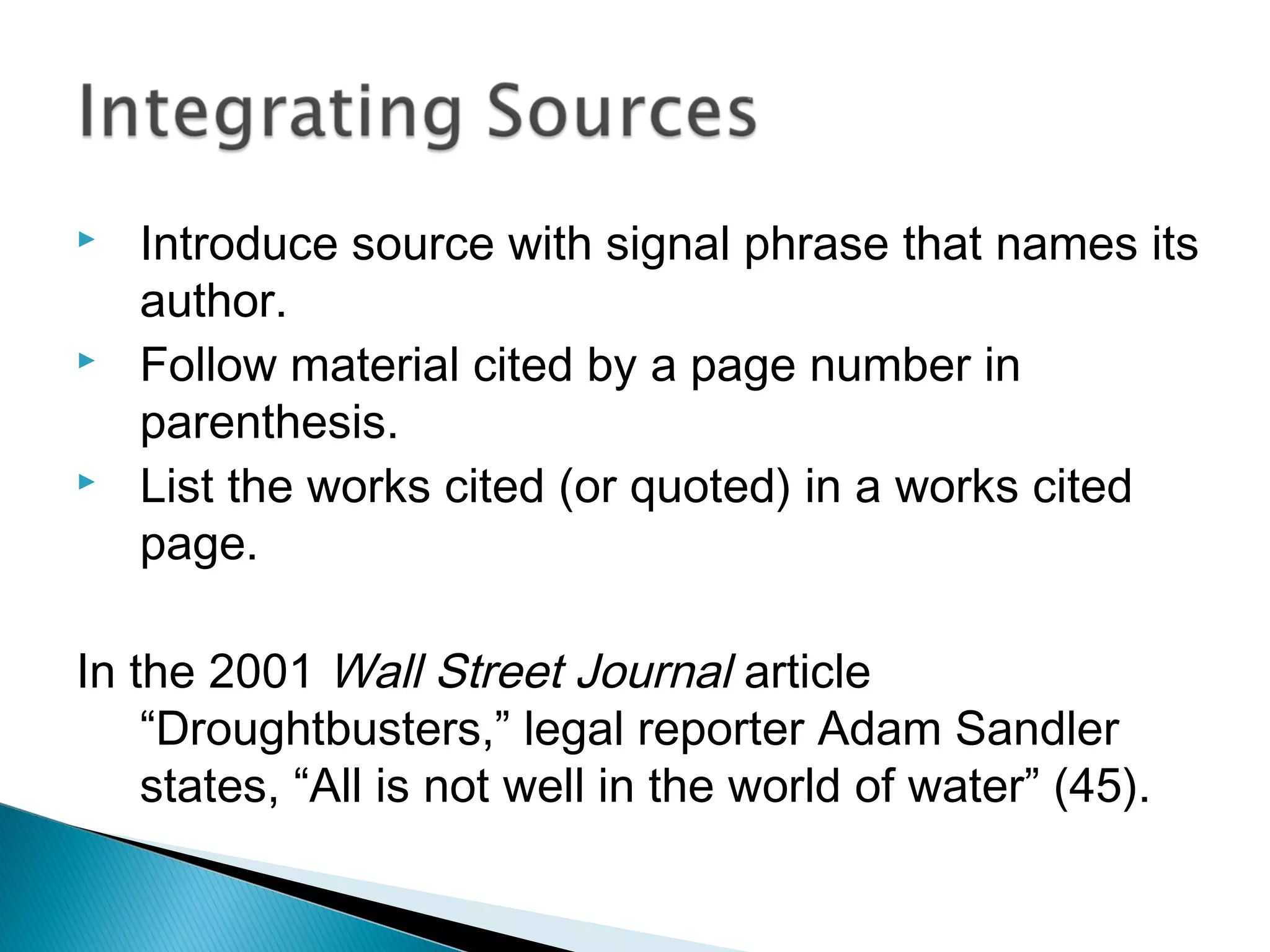Integrating sources | PPT