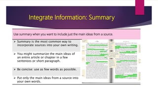 Source Integration Worksheet Using One Source Example Integrating Sources & Evaluating Evidence | PPTX