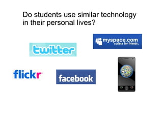 Do students use similar technology
in their personal lives?
 