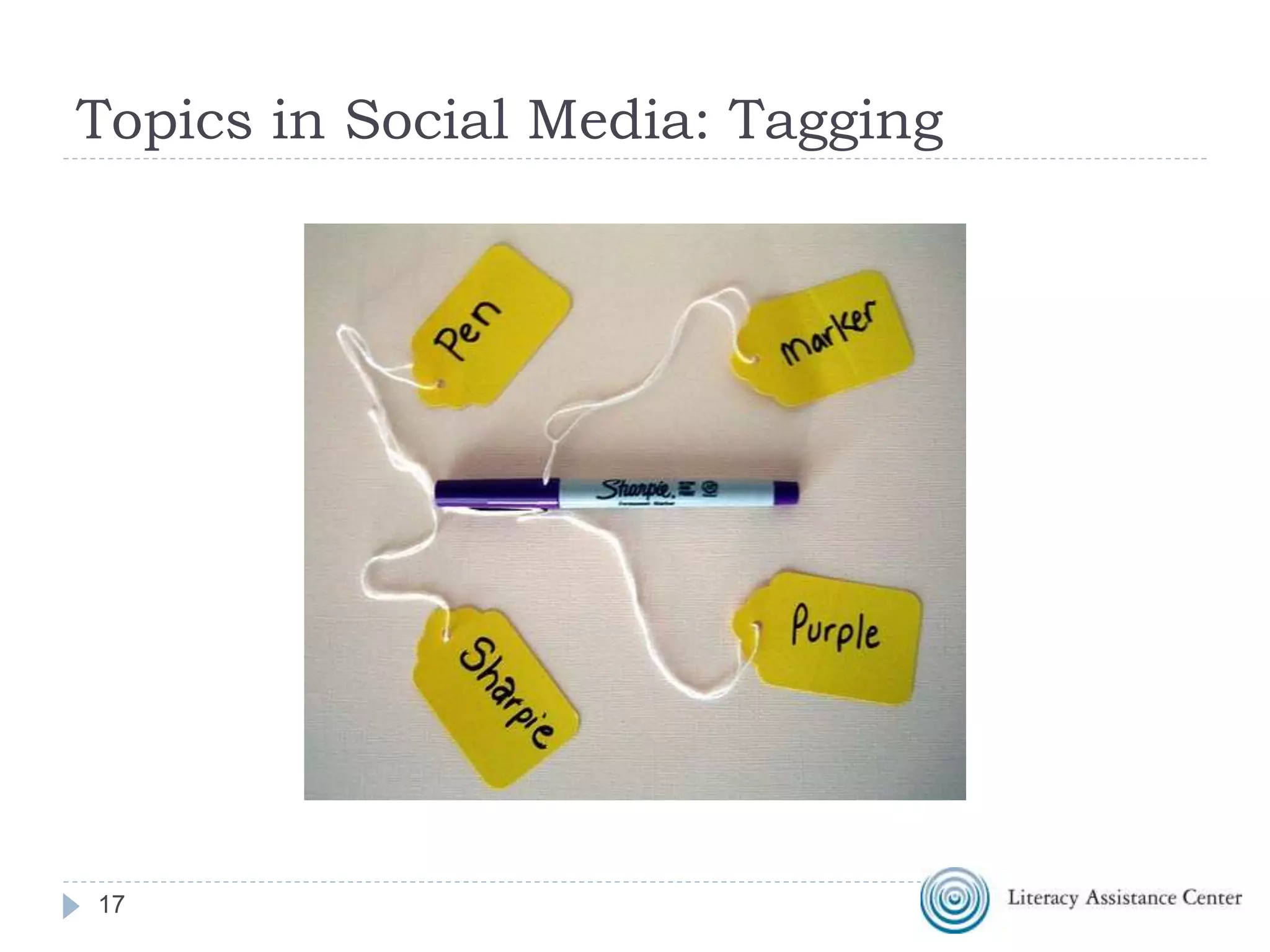 Topics in Social Media: Tagging
17
 