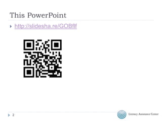 This PowerPoint
 http://bit.ly/integratetechESOL
2
 