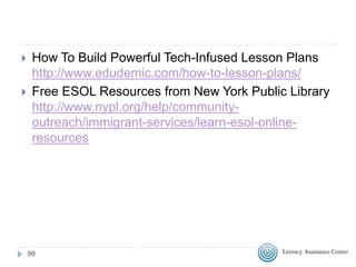 Blooms Digital Taxonomy Pyramid (iPad)
http://www.usi.edu/distance/bdt.htm
99
 