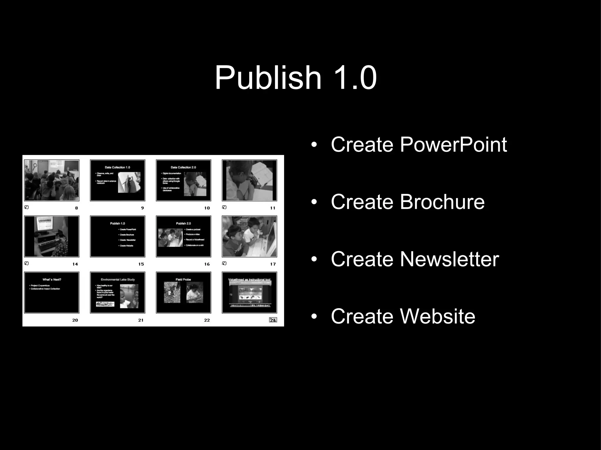 Data Analysis 2.0 Create, share and collaborate on graphs in Google Docs Reflect in a blog 