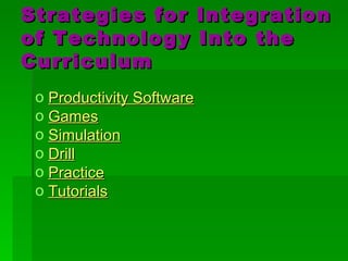 Integrating technology into the curriculum | PPT
