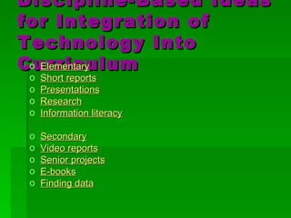 Integrating technology into the curriculum | PPT