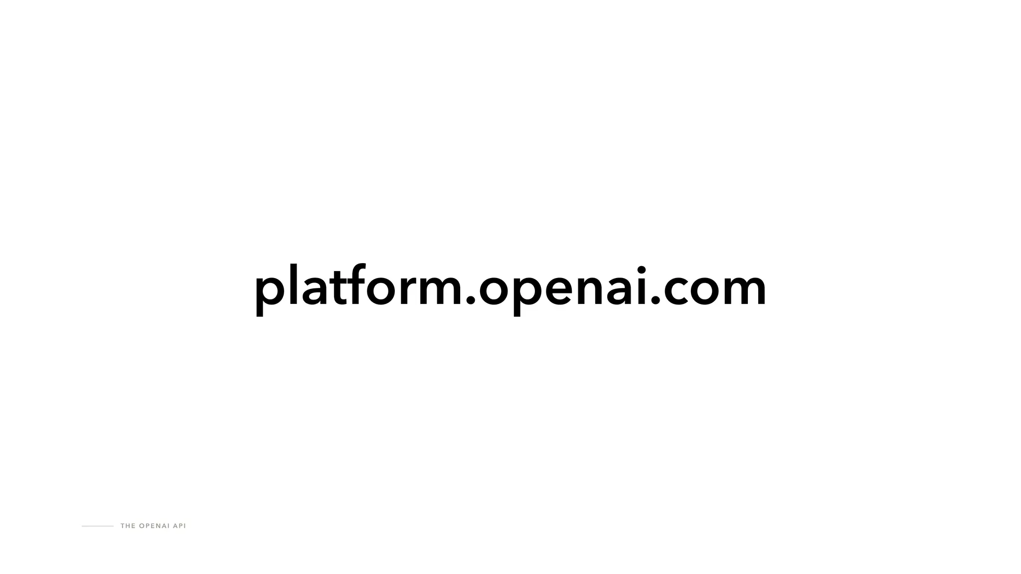 T H E O P E N A I A P I
platform.openai.com
 