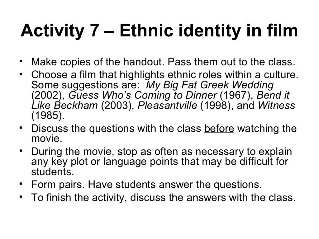 Activity 7 Ethnic Identity
