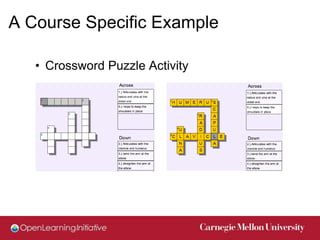 A Course Specific Example

   • Crossword Puzzle Activity
 