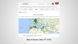 Map of learners (May 10th
2016)
 