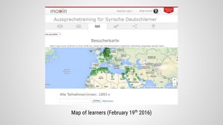Map of learners (February 19th
2016)
 