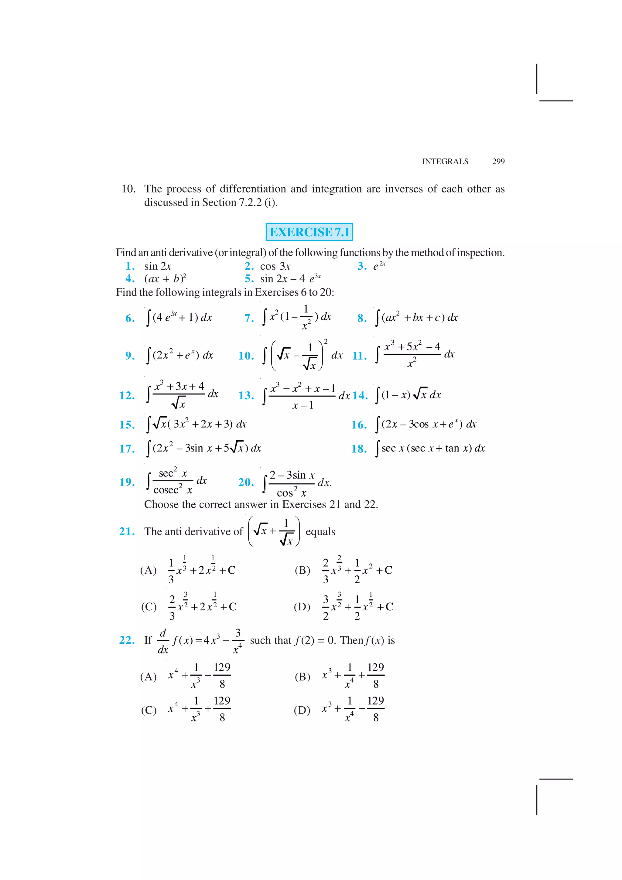 Integration By Inspection Formulas Integration | PDF
