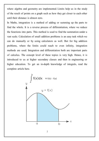 integration in maths pdf mathematics integration | PDF