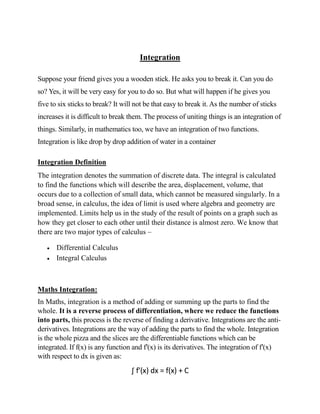 Pure mathematics, integration, rule 1,2,3,4,5 | DOCX