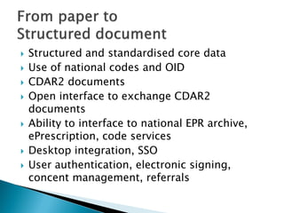    Information model to be updated according to
    ”structured core patient date definitions”
   Use of Codes and OID’s...