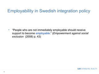 Integration and employability, policy and practice - Viktor Vesterberg, Remeso