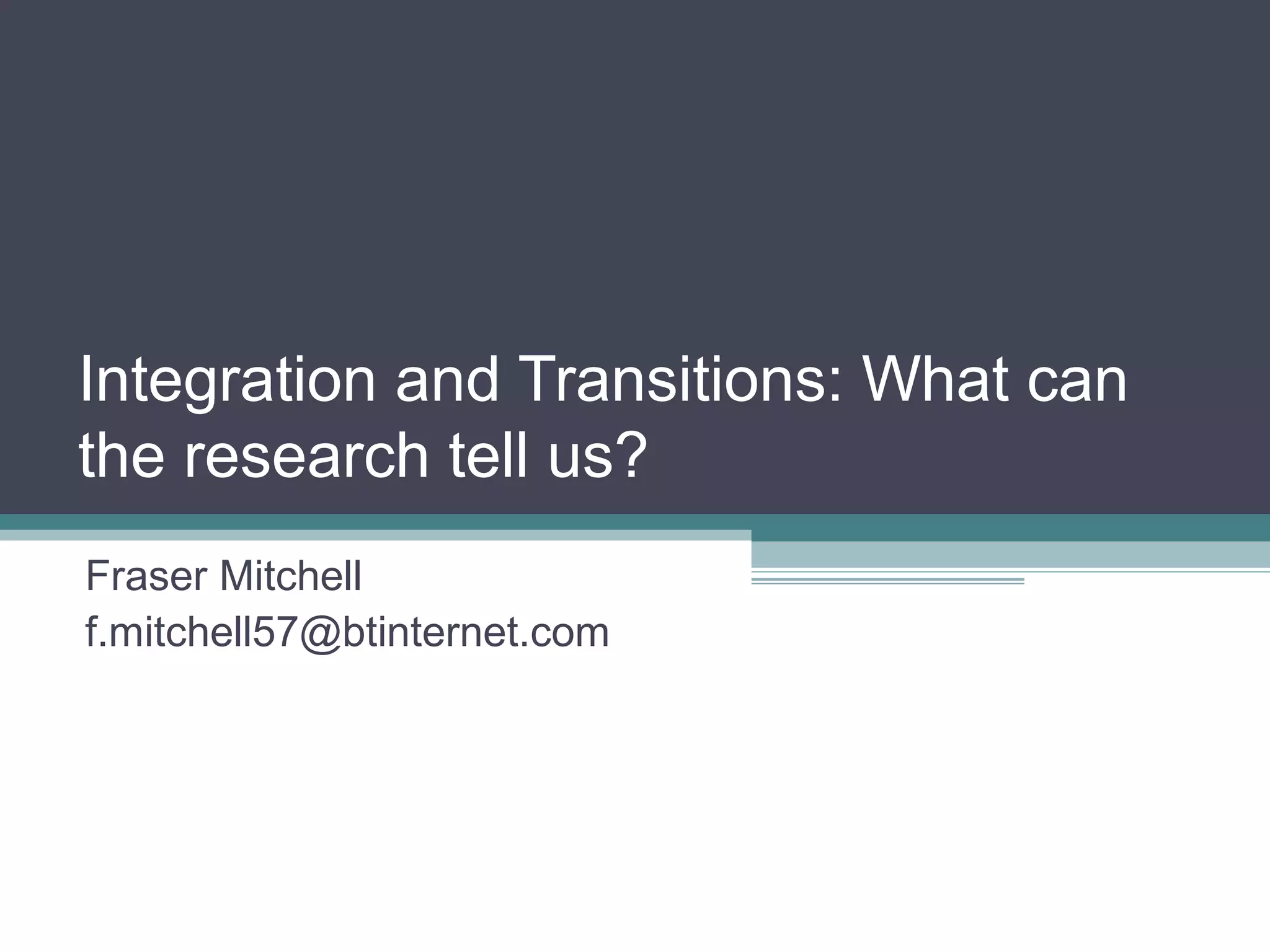 Integration and transitions powerpoint stf | PPT