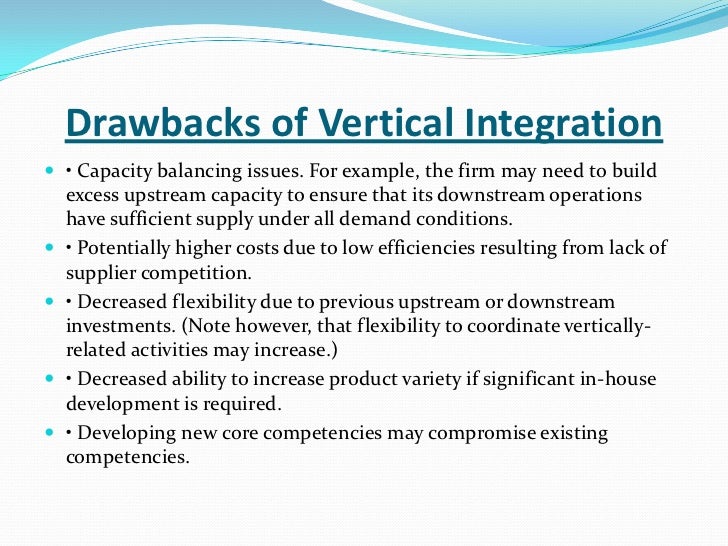 benefits and drawbacks of vertical integration Advantages and disadvantages of vertical integration essays: over 180,000 advantages and disadvantages of vertical integration essays, advantages and disadvantages of vertical integration term papers, advantages and disadvantages of vertical integration research paper, book reports 184 990 essays, term and research papers available for. benefits and drawbacks of vertical integration Advantages and disadvantages of vertical integration essays: over 180,000 advantages and disadvantages of vertical integration essays, advantages and disadvantages of vertical integration term papers, advantages and disadvantages of vertical integration research paper, book reports 184 990 essays, term and research papers available for.