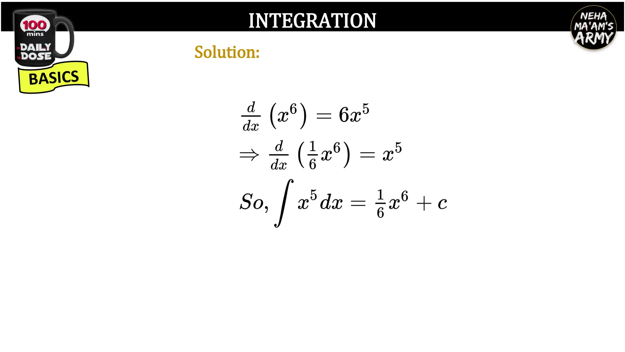 INTEGRATION
Solution:
 