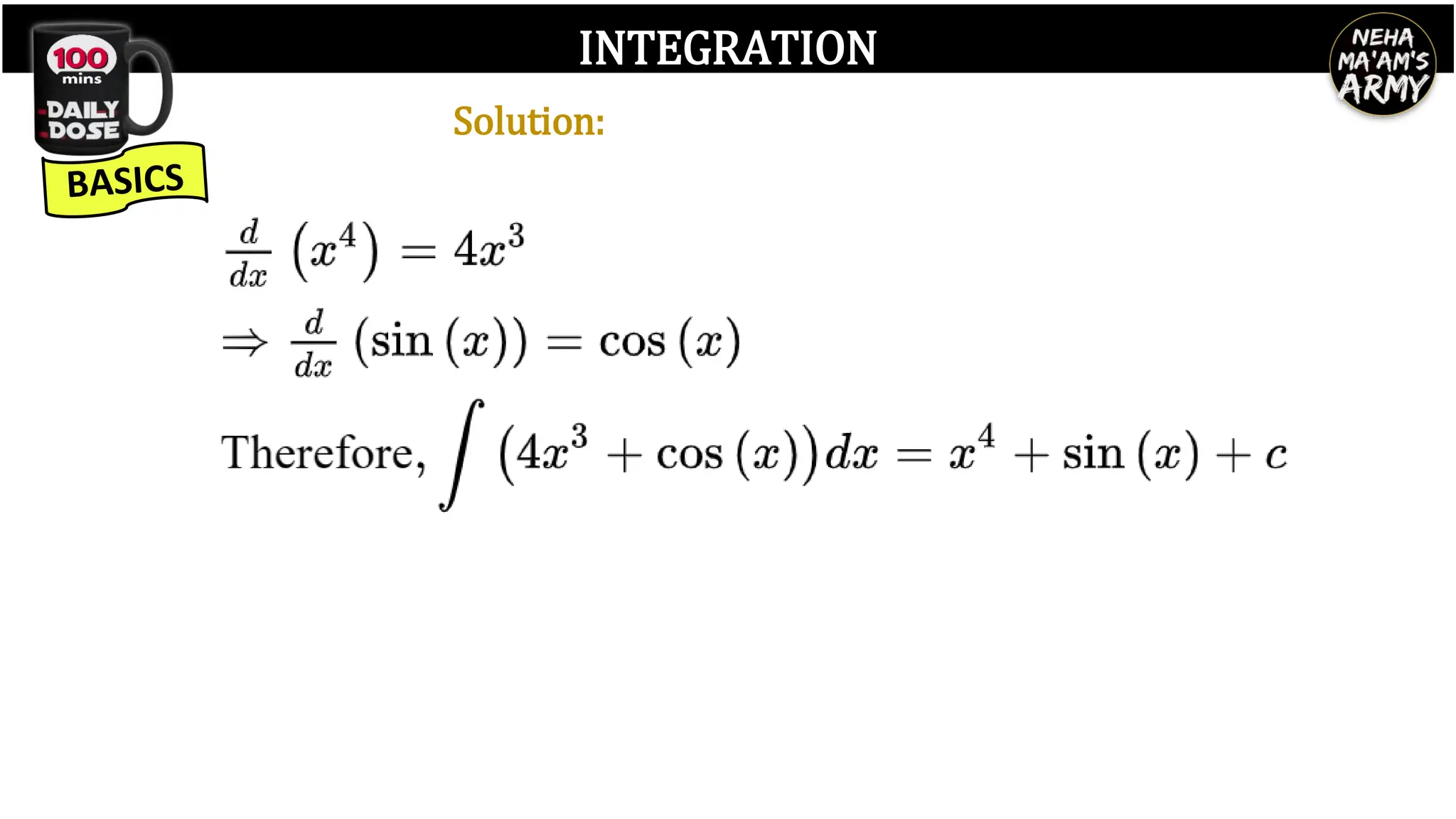 INTEGRATION
Solution:
 