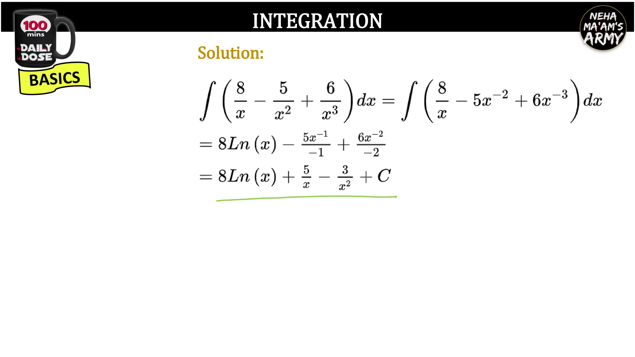 INTEGRATION
Solution:
 