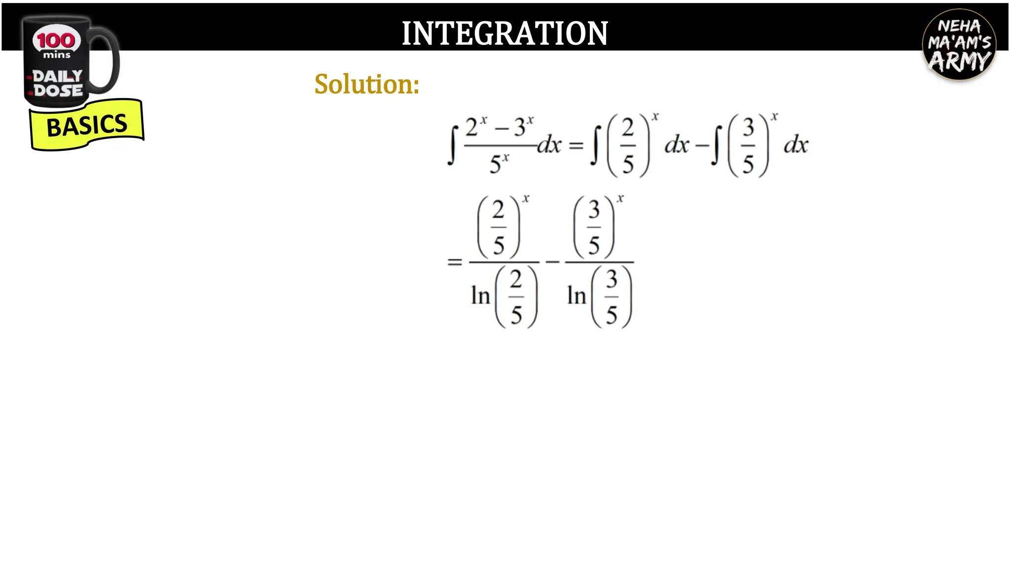 INTEGRATION
Solution:
 