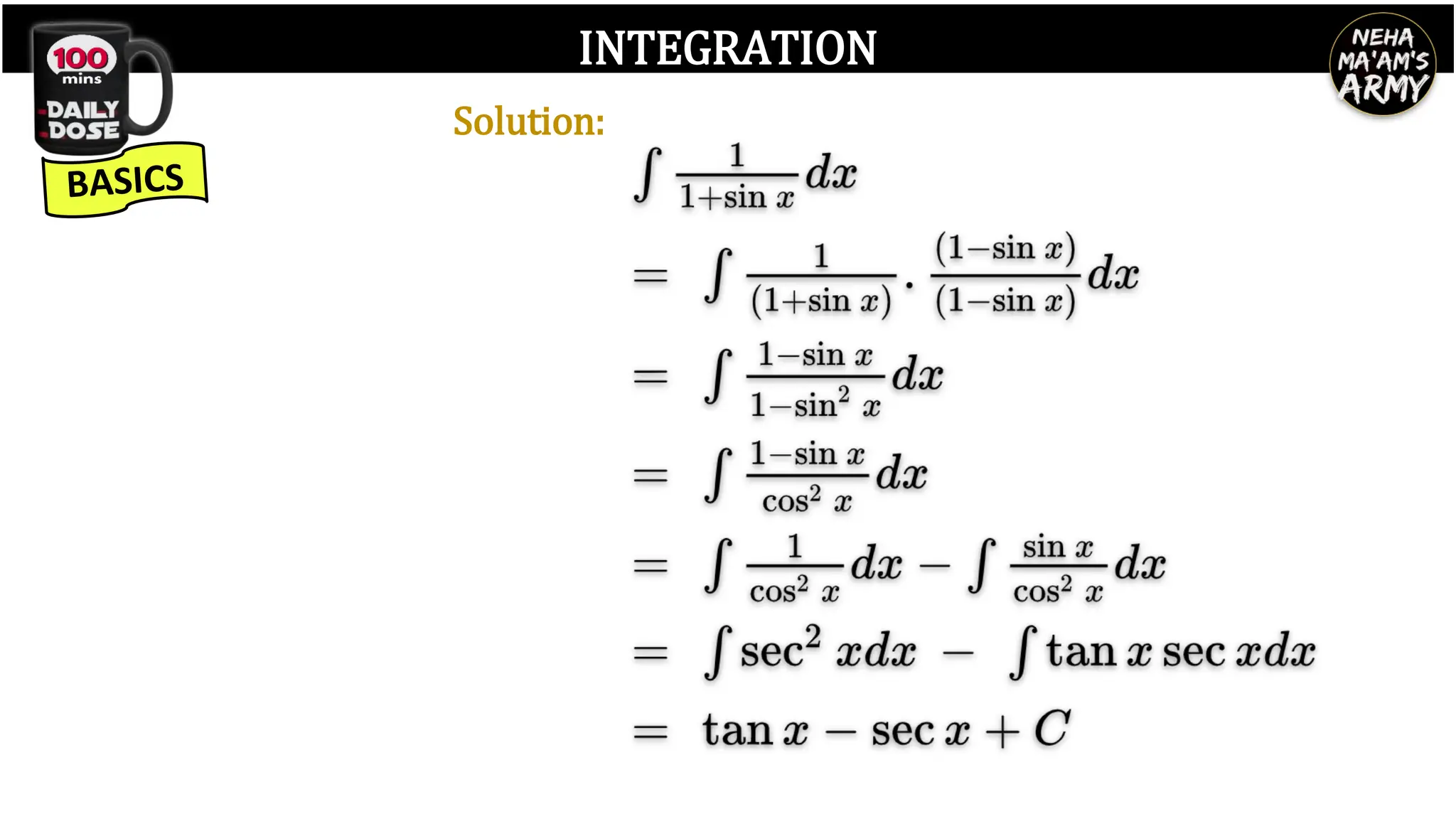INTEGRATION
Solution:
 