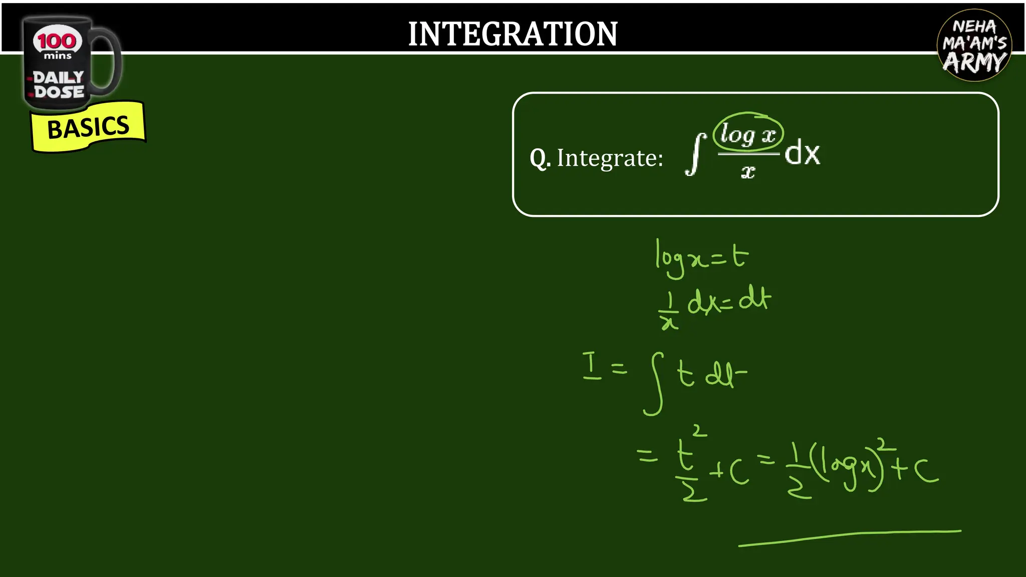 INTEGRATION
Q. Integrate:
 
