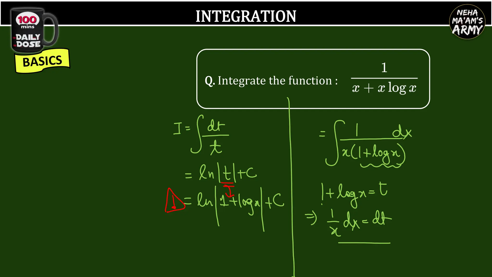 INTEGRATION
Q. Integrate the function :
 
