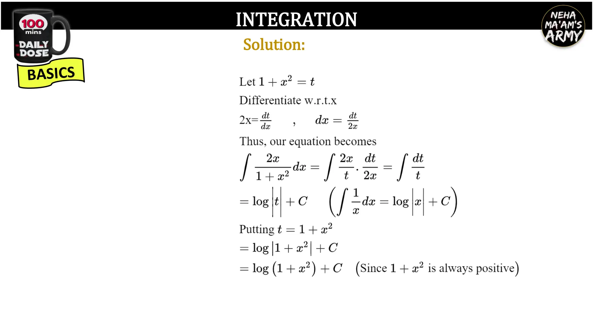INTEGRATION
Solution:
 