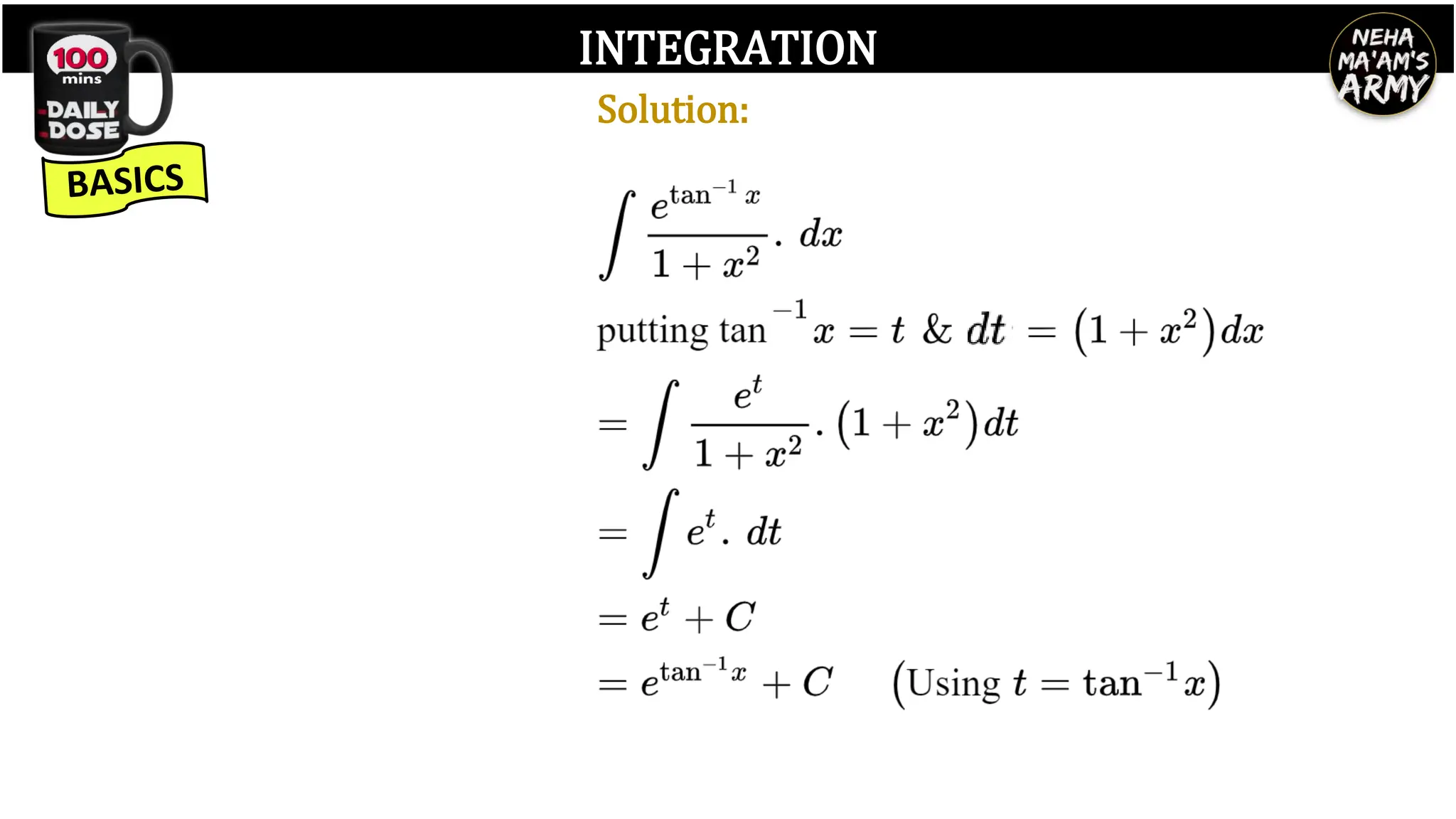 INTEGRATION
Solution:
 