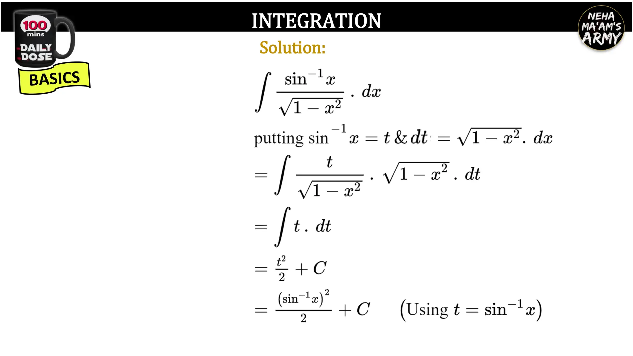 INTEGRATION
Solution:
 