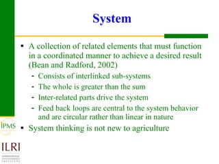 Integrating innovation systems perspective and value chain analysis into agricultural R4D: issues and challenges
