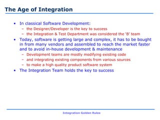 Integration Golden Rules | PPT