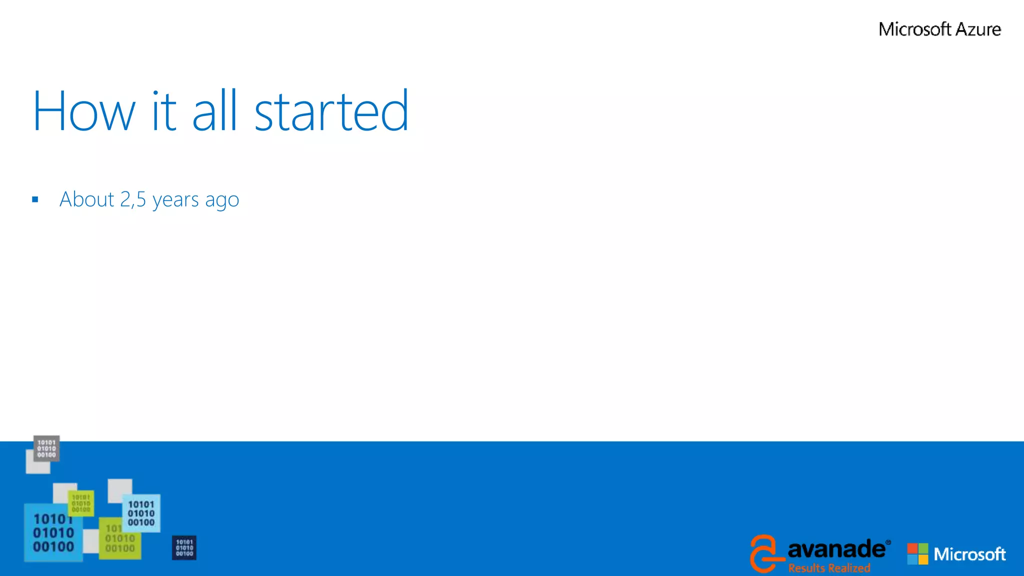 How it all started
 About 2,5 years ago
 