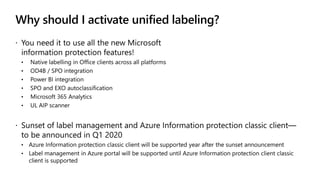 Why should I activate unified labeling?
 