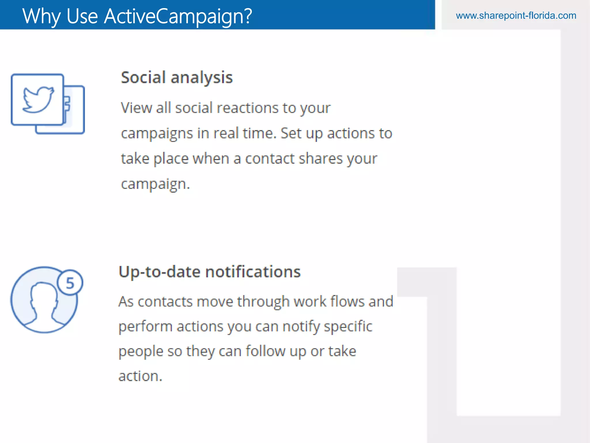 www.sharepoint-florida.comWhy Use ActiveCampaign?
 