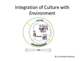 Integration of Culture with
Environment
By- Dr Ashwani Asthana
 