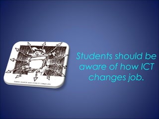 Students should be
 aware of how ICT
   changes job.
 