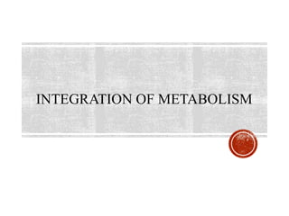 INTEGRATION OF METABOLISM
 